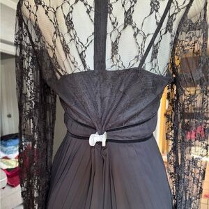 Zara Black Lace Backless Dress